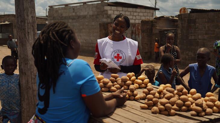 أنيدي هي متطوعة في الصليب الأحمر الزامبي، تنتقل من بيت إلى بيت لنشر الوعي بشأن الكوليرا في كانياما، لوساكا، وهي إحدى المناطق المتضررة بشدّة. 